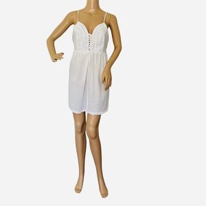 Victoria’s Secret Mini White Ruffle Dress 100% Cotton Size M